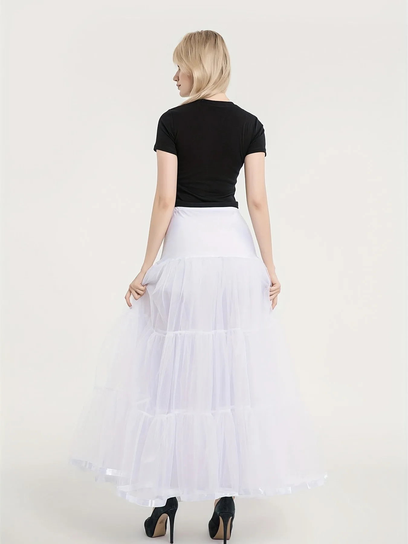 Vintage Pleated High Waist A Line Layered Skirts for Women