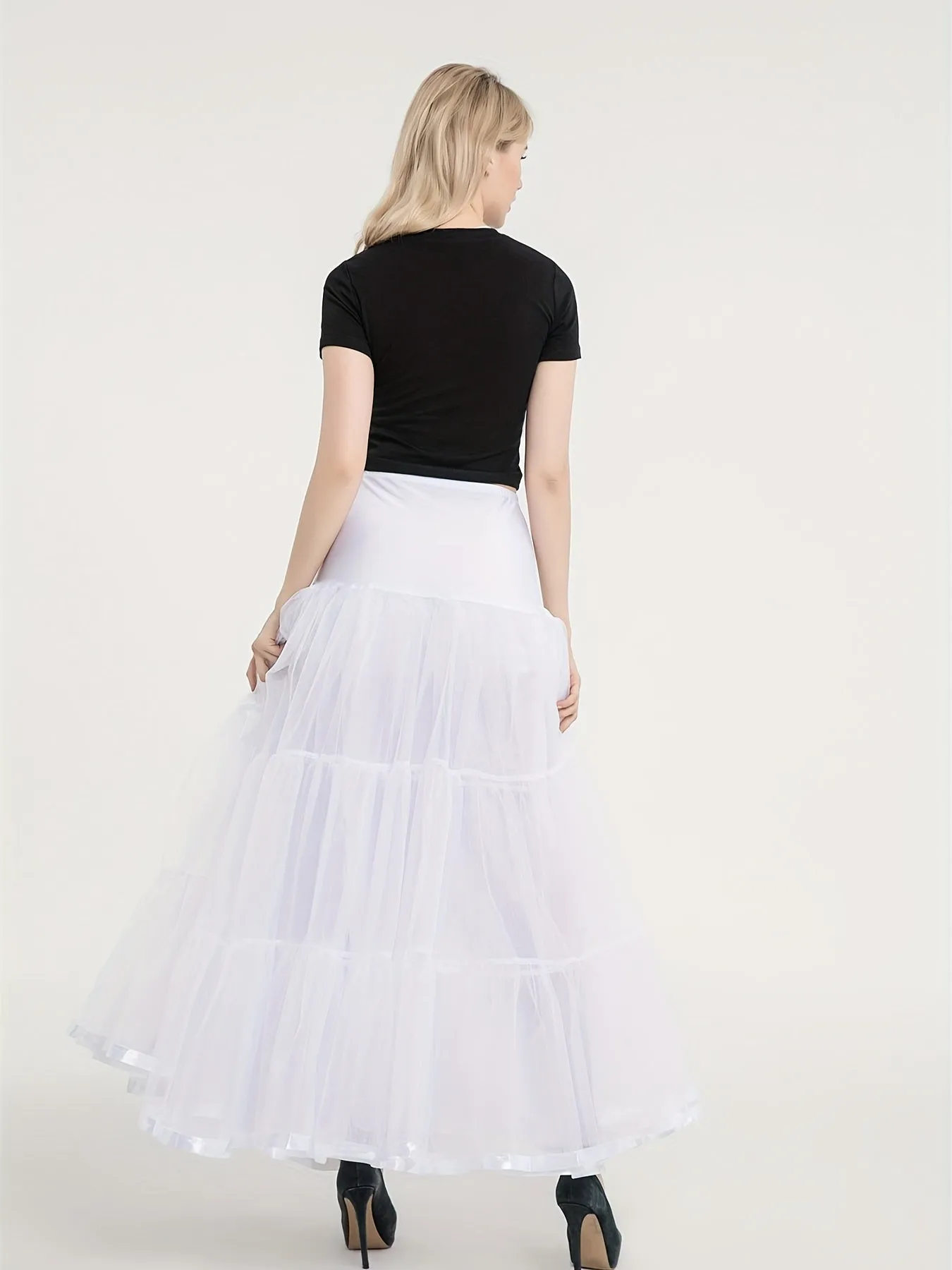 Vintage Pleated High Waist A Line Layered Skirts for Women