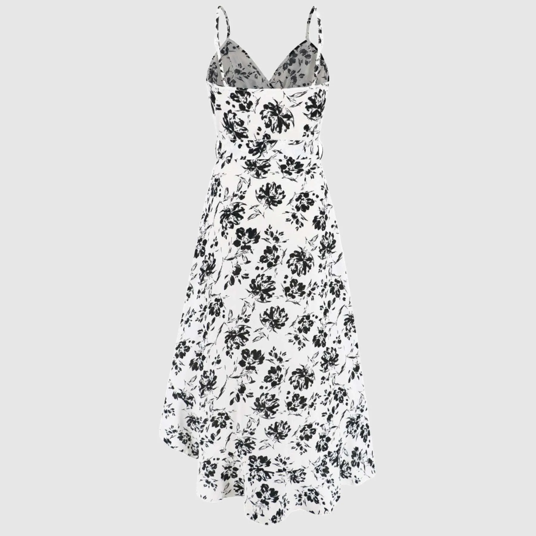 Women's Irregular Cut Floral Strap Dress