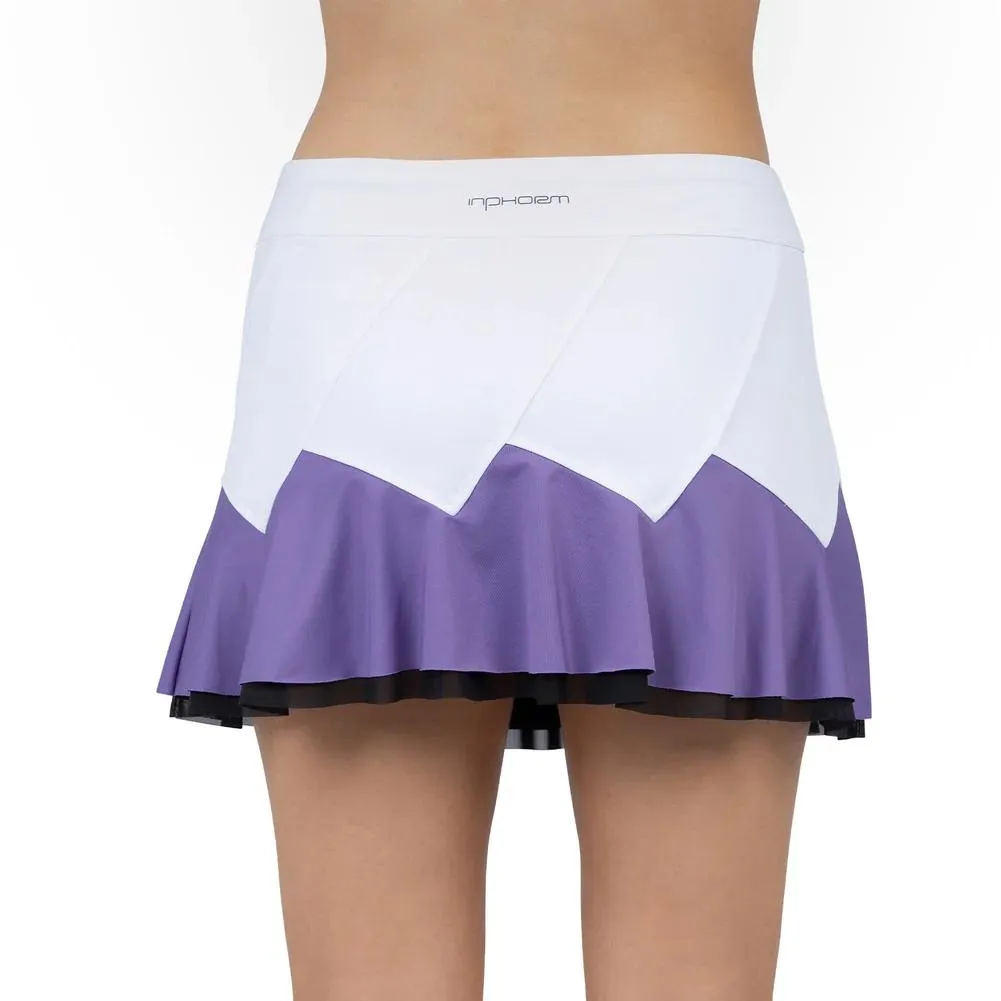 Women's Marcela Flounce Tennis Skort White and Lavender