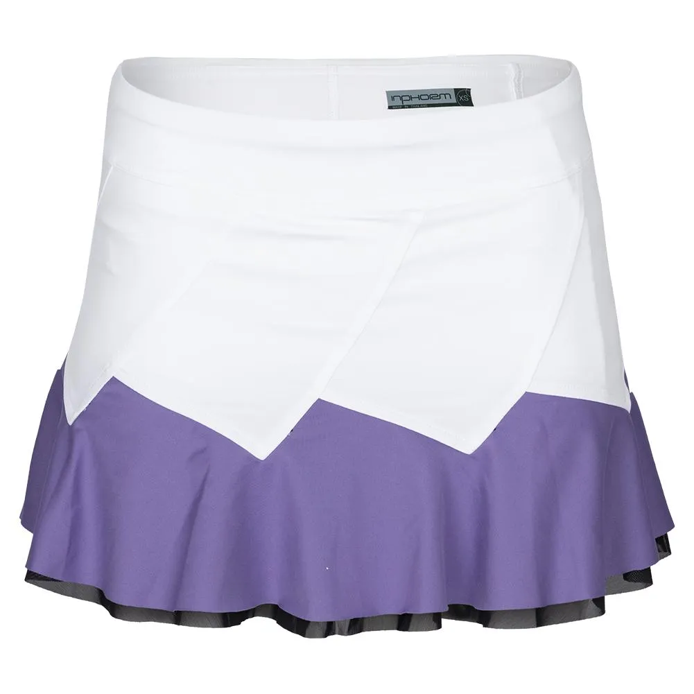 Women's Marcela Flounce Tennis Skort White and Lavender