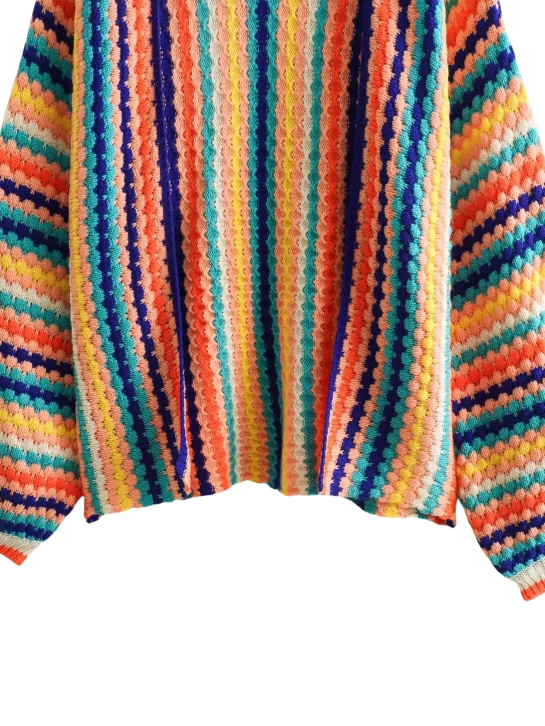 Yael Rainbow Striped Knit Cardigan