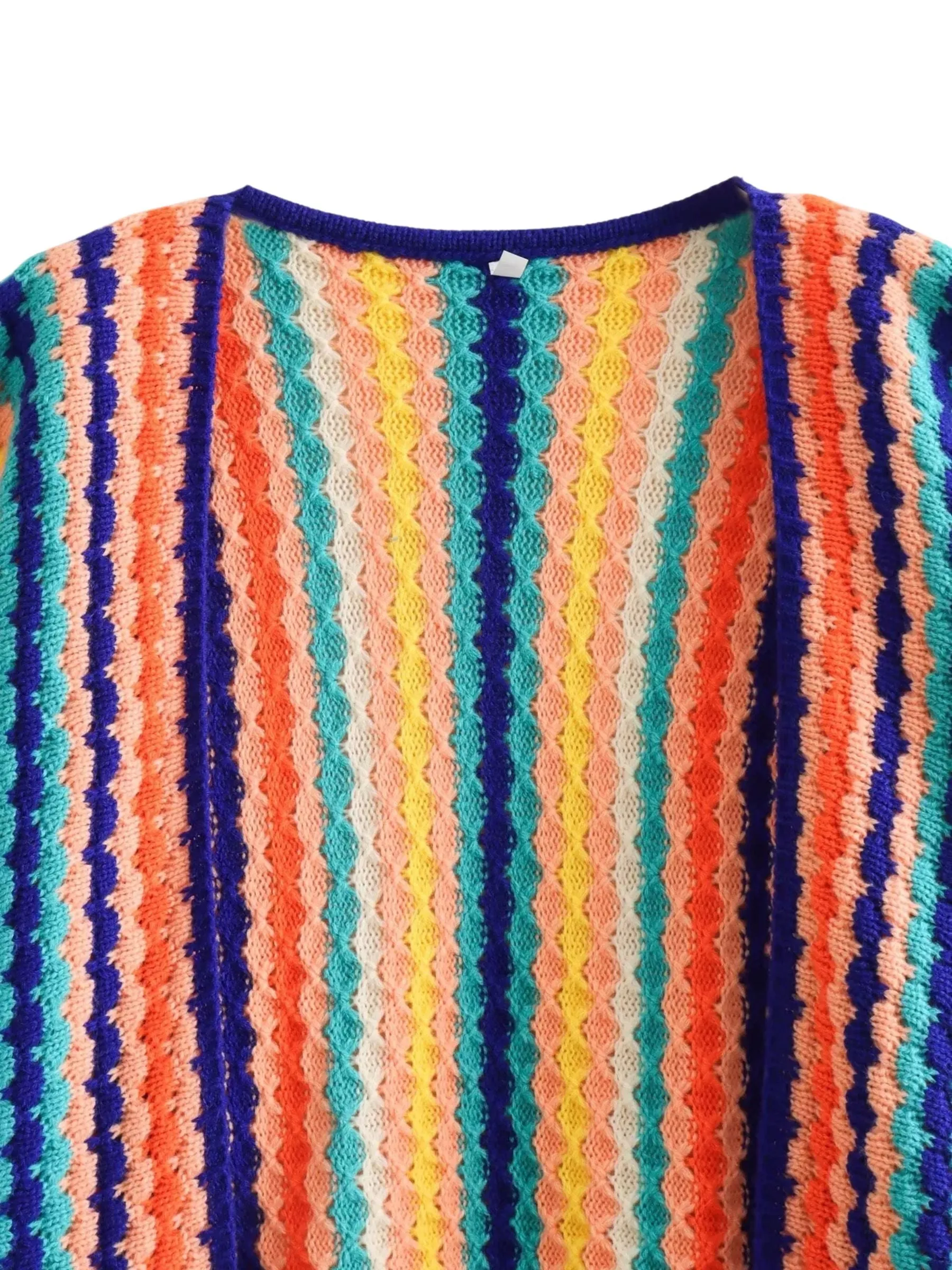 Yael Rainbow Striped Knit Cardigan