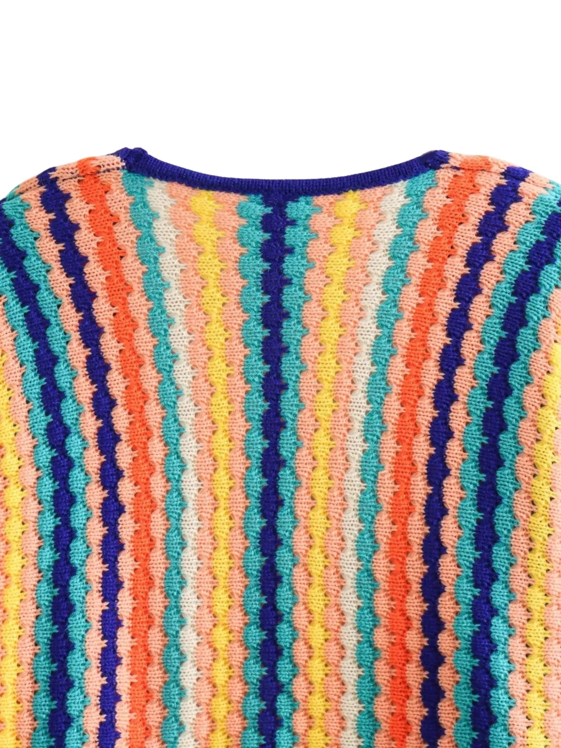 Yael Rainbow Striped Knit Cardigan