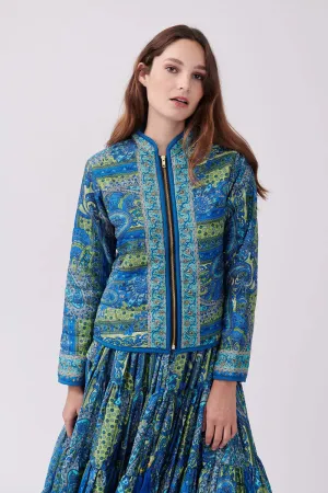 Yanissa Quilted Paisley Jacket - Blue